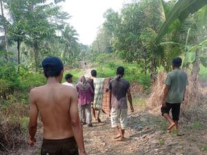 Jalan Desa Rusak, Ibu di Pandeglang Terpaksa Ditandu 1 Km Usai Melahirkan