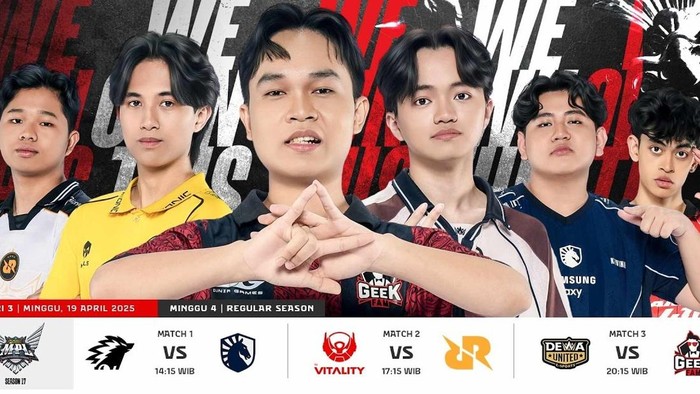 Jadwal MPL ID S17 Week 4 Day 3, 19 April 2026, lengkap dengan link live streaming-nya.