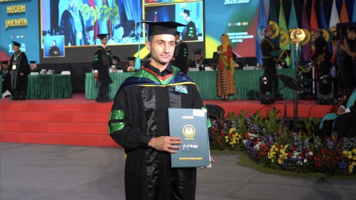 Mahmoud Ghassan Abdallah Alagha, mahasiswa Program Studi Magister Pendidikan Bahasa Arab, Fakultas Bahasa dan Seni (FBS) UNJ dari Palestina