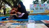 Kegiatan ini mendorong minat baca sekaligus mengurangi dampak negatif paparan digital pada anak. ANTARA FOTO/Akramul Muslim