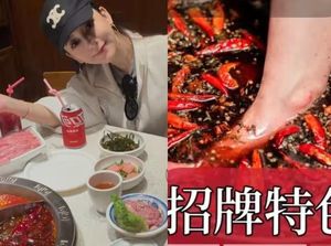 Nyeleneh! Model Ini Rendam Kaki di Kuah Mala Hotpot untuk Perawatan