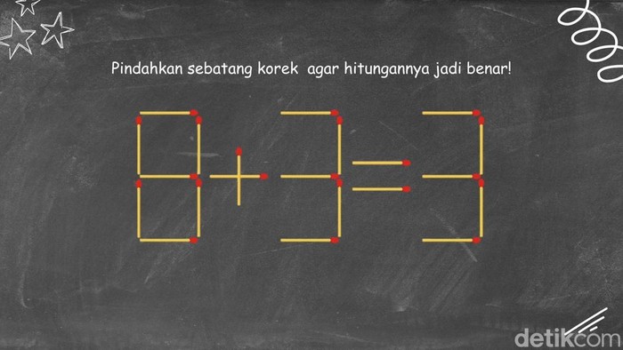 Logikanya tampak ngaco, tapi memang itu tugasnya. Perbaiki hitungan ini dengan memindahkan sebatang atau beberapa batang korek sesuai instruksi.