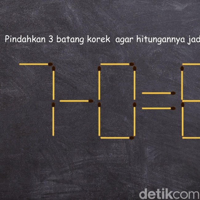Mumpung Libur, Asah Otak Yuk! Pindahkan Korek Api Agar Hitungannya Benar