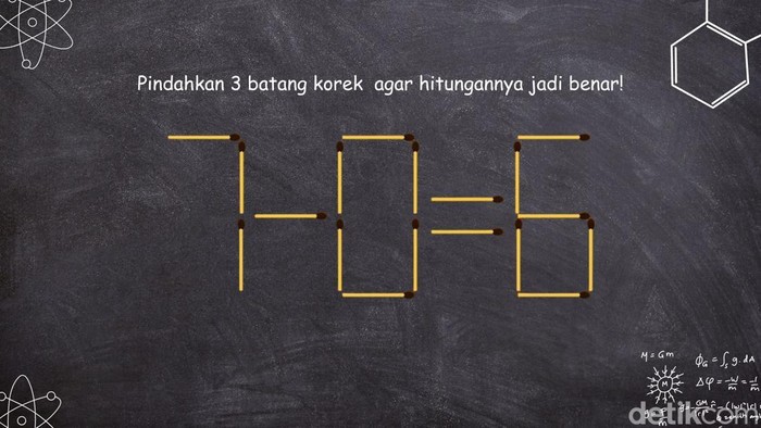 Logikanya tampak ngaco, tapi memang itu tugasnya. Perbaiki hitungan ini dengan memindahkan sebatang atau beberapa batang korek sesuai instruksi.
