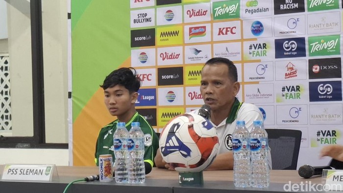 Jumpa pers PSS Sleman di Stadion Maguwoharjo, Sleman, Senin (20/4/2026).