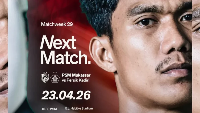 Duel PSM Makassar Vs Persik Kediri di Stadion Gelora BJ Habibie.