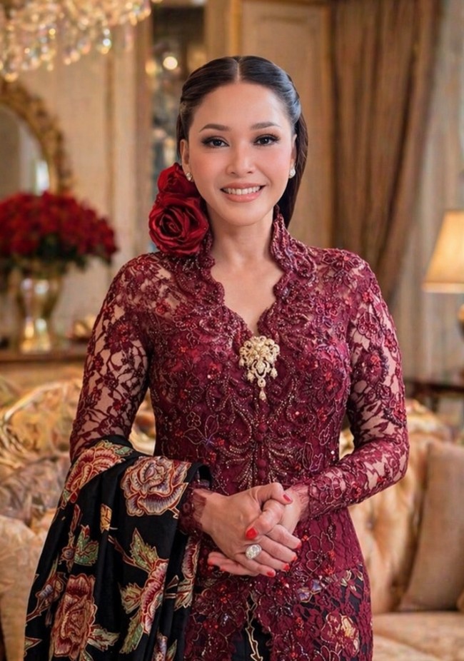 “Selamat hari Kartini untuk semua wanita dan juga para ibu… Terus menjadi wanita yang kuat, mandiri, bermanfaat, sabar dan selalu menjadi cahaya untuk generasi mendatang…” tulis Maia Estianty yang tampil khusus mengenakan kebaya lace merah marun dan kain batik rancangan Anne Avantie. Foto: Instagram