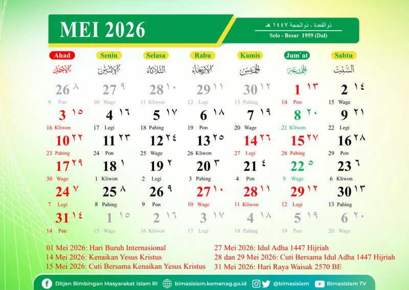 Kalender Mei 2026