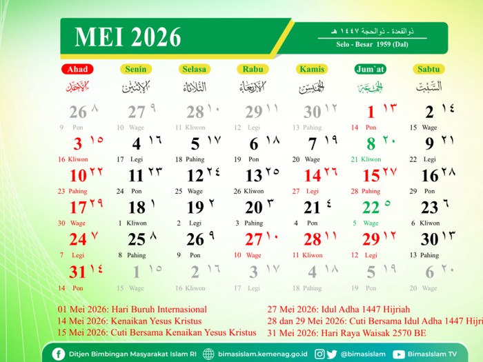 Kalender Mei 2026