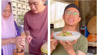 Jauh dari Hiruk Pikuk, Boby Tince Nikmati Masak Bareng Ibu di Desa