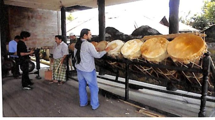 Alat musik Gordang Sambilan (Foto: Buku Fungsi dan Peranan Gondrang Sembilan 2012)
