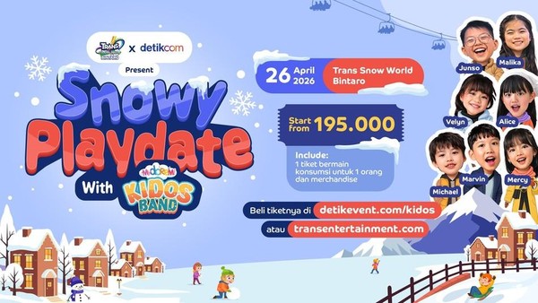 Gak Perlu ke Luar Negeri! Rasain Salju dan Main Bareng Kidos Band di Sini