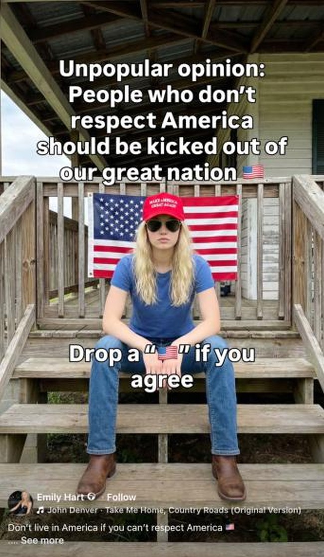 Terungkap bahwa Emily Hart adalah model AI yang dibuat mahasiswa ahli bedah ortopedi asal India bernama Sam. Emily merupakan usahanya untuk mendapatkan penghasilan ekstra di Amerika.Foto: Facebook