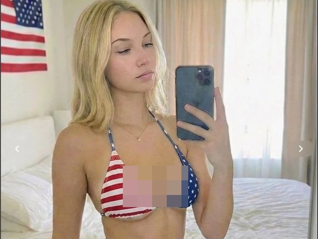 Dalam berbagai postingan Emily yang diklaim seorang perawat tampil memakai bikini hingga memakai baju steril tersebar di Facebook.Foto: Facebook