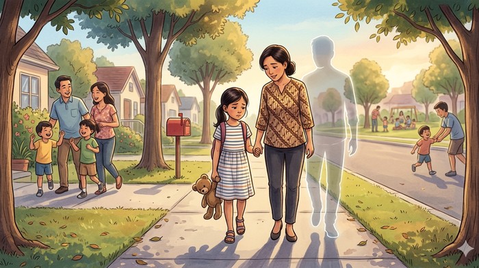 Ilustrasi fatherless. (gemini AI)