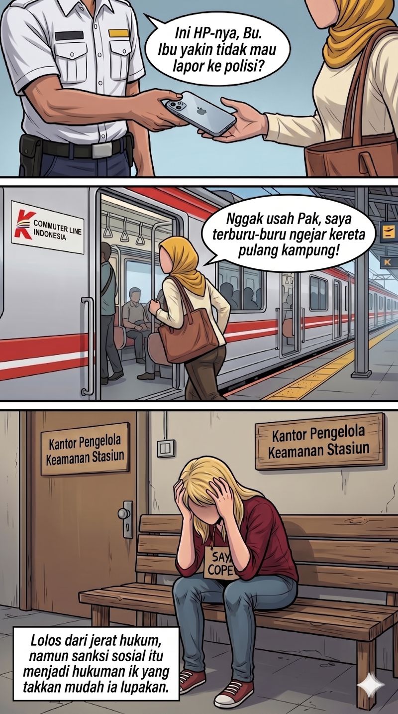 Ilustrasi Komik Wanita Copet