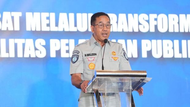 Kakorlantas Polri Irjen Agus Suryonugroho membuka acara Rakor Pembina Samsat Tingkat Nasional Tahun Anggaran 2026 di Hotel Padma, Kota Semarang, Jawa Tengah, Rabu (22/4/2026).