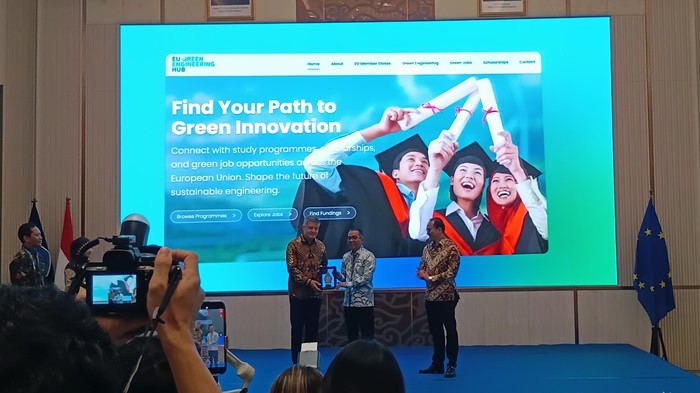 Peluncuran platform pada rangkaian RI-EU Science & Technology Collaboration Forum di Grha Diktisaintek, Senayan, Jakarta Pusat, Rabu (22/4/2026).