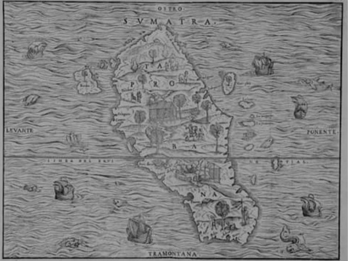 Peta Sumatera abad ke 14 Masehi (Foto: kitlv.nl)