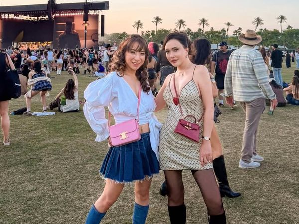 Gaya Stylish Shandy Aulia Nonton Coachella, Boots Tinggi & Mini Outfit