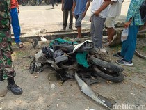 Penampakan Beat Remuk Dihantam Mobil Tabung Oksigen di Banyumas