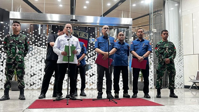 Dirdik Jampidsus Kejagung, Syarief Sulaeman Nahdi saat jumpa pers. (Rumondang/detikcom)
