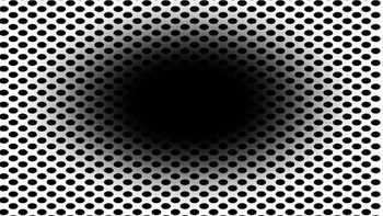 Efek Lubang Hitam Mengembang membuat lingkaran gelap tampak membesar atau berdenyut, padahal statis. Ilusi ini memicu refleks pupil dan neuron peka gerak. Tatap pusatnya tanpa berkedip untuk memperkuat efek. Mekanisme ini membantu otak mendeteksi objek mendekat, meski kadang memicu persepsi berlebihan. Foto: Boredpanda