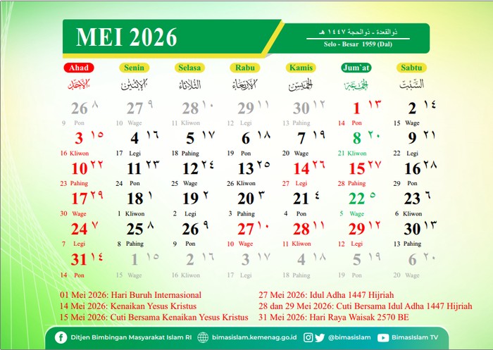 Kalender Mei 2026