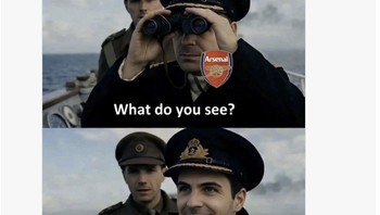 “Kapten Arsenal melihat ke depan: ‘What do you see?’ ‘2nd position, Sir!’ ‘Very good… keep sailing.’ Foto: X.com