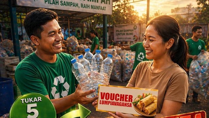 Program Tukar Botol Dapat Lumpia dalam rangka menyambut HUT ke-497 Kota Semarang.