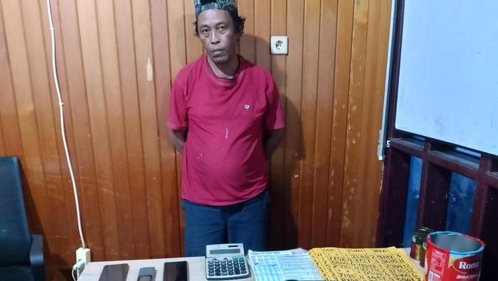 Salah satu bandar togel di Nabire yang ditangkap Polda Papua Tengah.