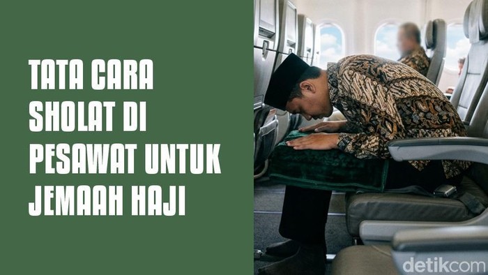Infografis tata cara salat di pesawat untuk jemaah haji