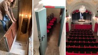 Nggak tanggung-tanggung, rumah ini punya ruang teater tersembunyi di bawah lantai. Foto: Bored Panda