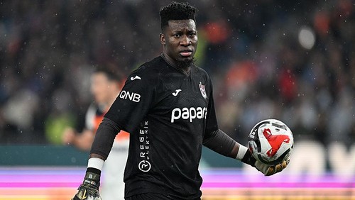 TRABZON, TURKIYE - APRIL 19: Trabzonspor goal keeper Andre Onana in action during the Turkish Super Lig week 30 match between Trabzonspor and RAMS Basaksehir at Papara Park in Trabzon, Turkiye, on April 19, 2026. (Photo by Hakan Burak Altunoz/Anadolu via Getty Images)