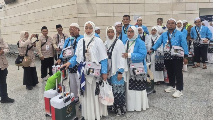 Kedatangan jemaah haji asal Medan kloter KNO 3, Jumat (24/4/2026) pagi waktu Arab Saudi (WAS).