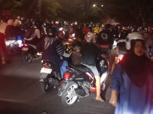 4 Titik Kemacetan Imbas Demo di Jalan Urip Sumoharjo Makassar