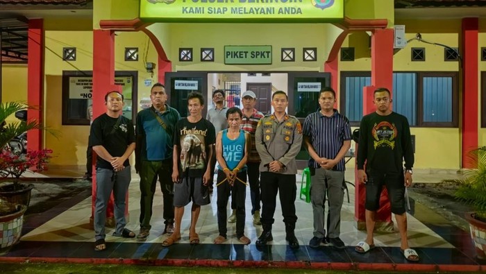 Terduga pelaku penculikan anak di Deli Serdang saat diamankan polisi