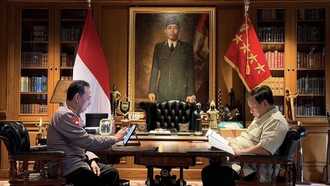 Prabowo dan Kapolri Bicara 4 Mata di Hambalang, Ini yang Dibahas