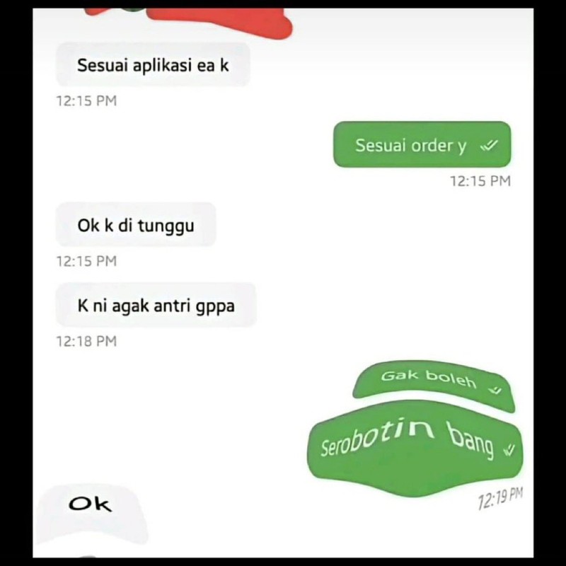 Chat Driver dan Penumpang Bikin Ngakak
