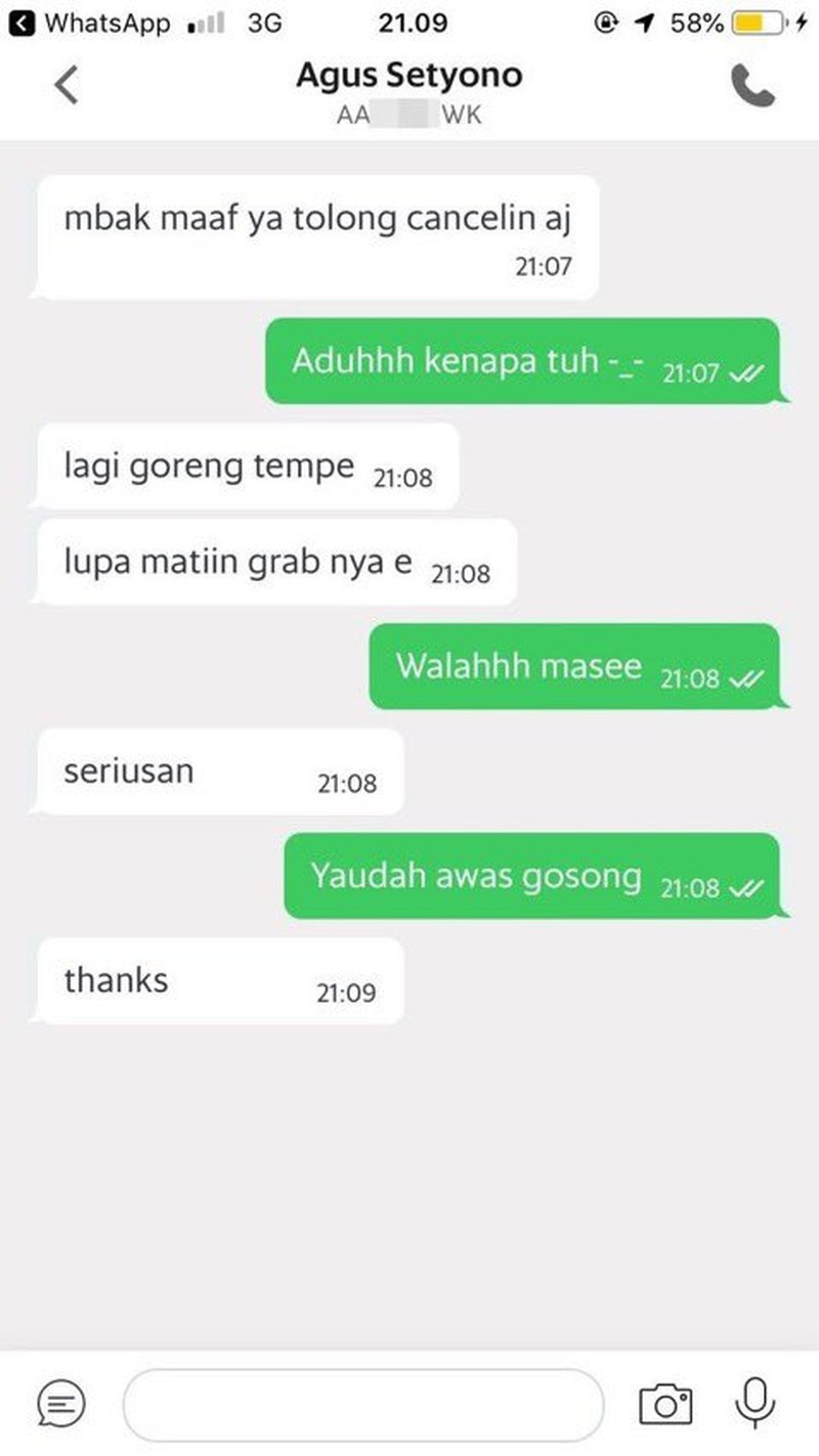 Chat Driver dan Penumpang Bikin Ngakak