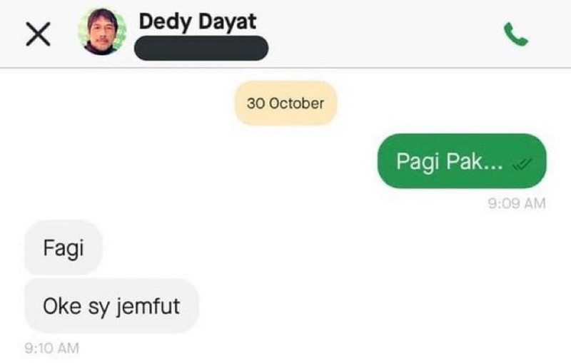 Chat Driver dan Penumpang Bikin Ngakak