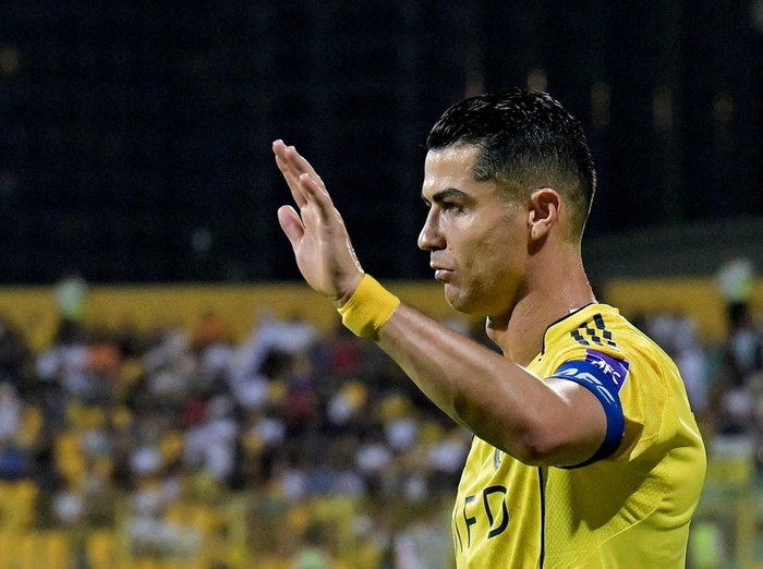 Soccer Football - AFC Champions League Two - Semi Final - Al Nassr v Al Ahli - Zabeel Stadium, Dubai, United Arab Emirates - April 22, 2026 Al Nassrs Cristiano Ronaldo reacts   REUTERS/Waleed Zein