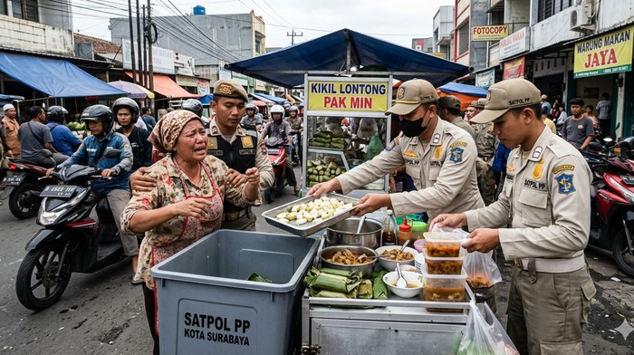 Ilustrasi Satpol PP razia pedagang