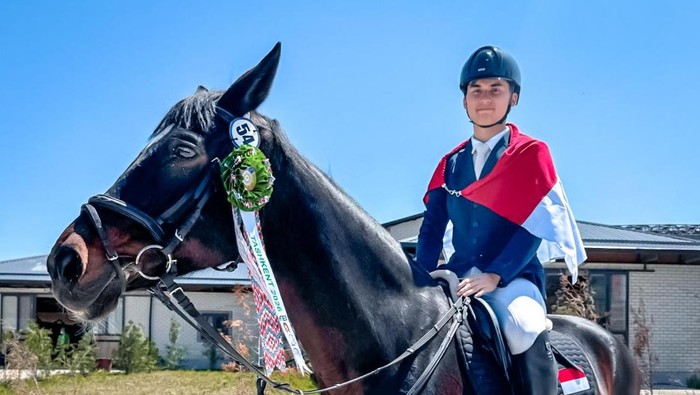 Nusrtdinov Zayan Fatih finis ketiga di AEF/Mantena Cup CSI1*-B Tashkent 2026.