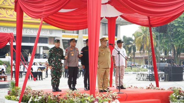 Polda Riau, TNI, dan Pemprov Riau serta jajaran Forkopimda resmi membentuk Satgas Anti Narkoba sebagai langkah konkret memperkuat wilayah dari ancaman bahaya. (Polda Riau)