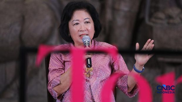 Wakil Ketua Dewan Ekonomi Nasional Marie Elka Pangestu, memberikan pemaparan  dalam acara Top Women Fest 2026. Mengusung tema 
