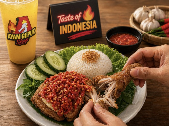 Ayam gepuk di Malaysia