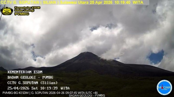Gunung Soputan yang berada di Sulut kembali ditetapkan status waspada.