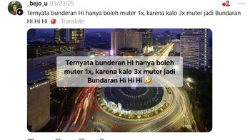 Ternyata cuma boleh muter sekali di Bundaran HI. Foto: _bejo_u via Threads