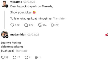 Itu udah kejawab. Foto: madamidun via Threads
